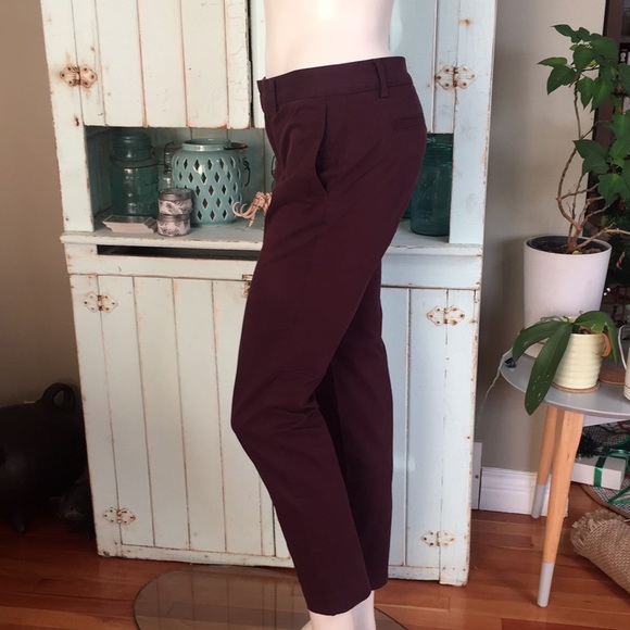 Lands’ End Canvas Burgundy Skinny Chino Pants 2 - Picture 3 of 6